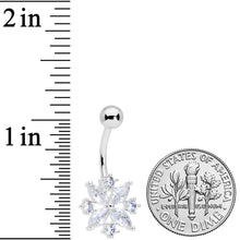 Load image into Gallery viewer, Clear CZ Gem Star Burst Belly Ring