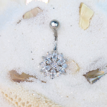 Load image into Gallery viewer, Clear CZ Gem Star Burst Belly Ring