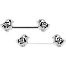 Load image into Gallery viewer, 14G 9/16 Clear Gem Easter Chick Nipple Ring Set
