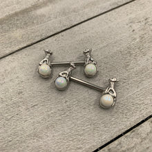 Load image into Gallery viewer, 14G 9/16 Aurora Orb Baby Bear Barbell Nipple Ring Set