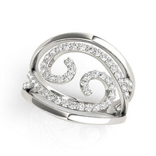 Load image into Gallery viewer, Swirl Design Diamond Ring in 14k White Gold (1/2 cttw)