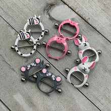 Load image into Gallery viewer, 14G 5/8 Merry Grey Mouse Nipple Shield Set