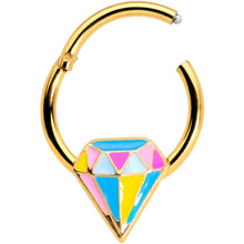Load image into Gallery viewer, 16G 3/8 Gold Tone Geologist Prize Hinged Segment Ring