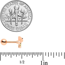 Load image into Gallery viewer, 16G 1/4 Rose Gold Tone Bird Pink Flower Cartilage Tragus