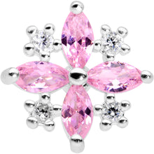 Load image into Gallery viewer, 16G 1/4 Clear Pink CZ Gem Star Burst Cartilage Tragus