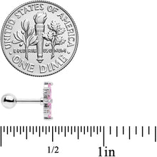 Load image into Gallery viewer, 16G 1/4 Clear Pink CZ Gem Star Burst Cartilage Tragus