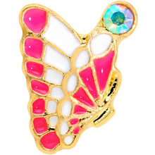 Load image into Gallery viewer, 16G 1/4 Aurora Gem Gold Tone Butterfly Cartilage Tragus