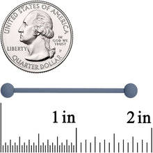 Load image into Gallery viewer, 14G Gorgeous Grey Matte Industrial Barbell 38mm