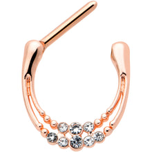 Load image into Gallery viewer, 16G 5/16 Clear Gem Rose Gold Tone Double Strand Cartilage Clicker