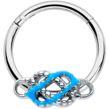 Load image into Gallery viewer, 16G 5/16 Celtic Knot Blue Hinged Segment Ring