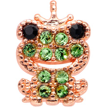 Load image into Gallery viewer, 16G 5/16 Green Gem Rose Gold Tone Royal Frog Labret Monroe Tragus