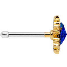 Load image into Gallery viewer, 20G 7mm Blue Gem Gold Tone Star Nose Bone