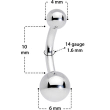 Load image into Gallery viewer, 14G 5/16 Grade 23 Titanium Belly Ring Curved Barbell