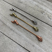 Load image into Gallery viewer, 14G Green Gem Rose Gold Tone Tribal Serpent Industrial Barbell 38mm