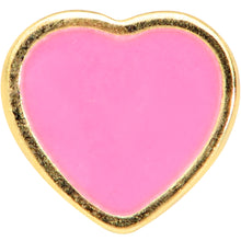 Load image into Gallery viewer, 20G 5/16 Gold Tone Pink Heart Nose Hoop