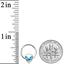 Load image into Gallery viewer, 16G 3/8 Aqua Gem Alien Hinged Circular Ring