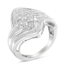 Load image into Gallery viewer, 10K White Gold Diamond Bypass Cluster Ring (1 Cttw, I-J Color, I2-I3 Clarity) - Size 7