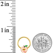 Load image into Gallery viewer, 16G 3/8 Gold Tone Sweet Apple Hinged Segment Ring