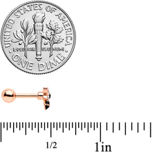 Load image into Gallery viewer, 16G 1/4 Clear Black Gem Rose Gold Tone Bee Cartilage Tragus