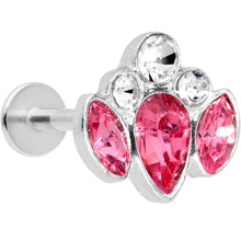 Load image into Gallery viewer, 16G 5/16 Clear Pink Gem Cluster Labret Monroe Tragus