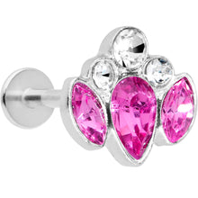 Load image into Gallery viewer, 16G 5/16 Clear Purple Gem Cluster Labret Monroe Tragus