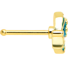 Load image into Gallery viewer, 20G 1/4 Gold Tone Blues Butterfly Nose Bone