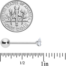 Load image into Gallery viewer, Clear CZ Gem Triangle Top Barbell Tongue Ring