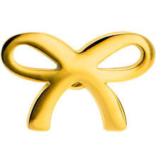 Load image into Gallery viewer, Gold Tone Simple Pretty Bow Barbell Tongue Ring