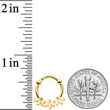 Load image into Gallery viewer, 16G 3/8 Clear Gem Gold Tone White Leaves Cartilage Clicker