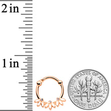 Load image into Gallery viewer, 16G 3/8 Clear Gem Rose Gold Tone White Leaves Cartilage Clicker