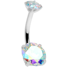 Load image into Gallery viewer, Aurora CZ Gem Internally Threaded Belly Ring