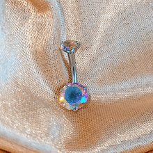 Load image into Gallery viewer, Aurora CZ Gem Internally Threaded Belly Ring