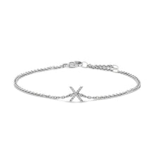 Load image into Gallery viewer, 10K White Gold Diamond Accent "A" Initial Charm and Link Bracelet