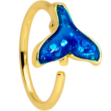 Load image into Gallery viewer, 20G 5/16 Gold Tone Iridescent Mermaid Tail Nose Hoop