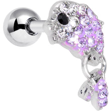Load image into Gallery viewer, 16G 1/4 Purple Gem Sweet Fish Dangle Cartilage Tragus