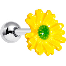 Load image into Gallery viewer, 16G 1/4 Yellow Daisy Flower Cartilage Tragus Earring