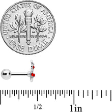 Load image into Gallery viewer, 16G 1/4 Red Gem Skeleton Hand Halloween Cartilage Tragus Earring
