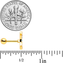 Load image into Gallery viewer, 16G 1`/4 Red Blue Gem Gold Tone Rainbow Arc Cartilage Tragus