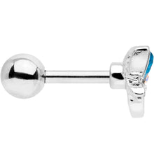 Load image into Gallery viewer, 16G 1/4 Clear Aqua Gem Loop Butterfly Cartilage Tragus Earring