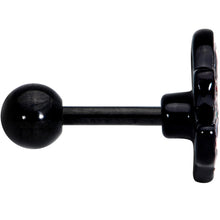Load image into Gallery viewer, 16G 1/4 Black Watermelon Sloth Cartilage Tragus Earring