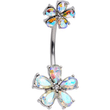 Load image into Gallery viewer, Aurora Gem Fabulous Flowers Double Mount Belly Ring