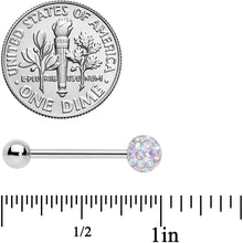 Load image into Gallery viewer, Aurora Gem Disco Ball Internally Threaded Barbell Tongue Ring