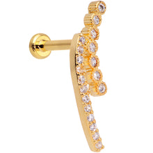Load image into Gallery viewer, 16G 1/4 Clear CZ Gem Gold Tone Curve Internally Threaded Labret