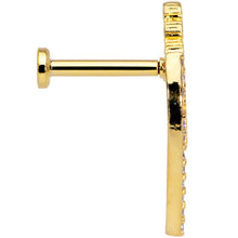 Load image into Gallery viewer, 16G 5/16 Clear CZ Gem Gold Tone Curve Internal Thread Labret