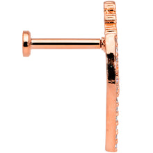 Load image into Gallery viewer, 16G 5/16 Clear CZ Gem Rose Gold Tone Curve Internal Thread Labret