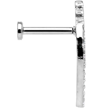 Load image into Gallery viewer, 16G 5/16 Clear CZ Gem Curve Internally Threaded Labret Tragus