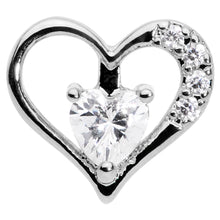 Load image into Gallery viewer, 16G 5/16 Clear CZ Gem Airy Heart Internally Threaded Labret
