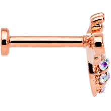 Load image into Gallery viewer, 16G 5/16 Aurora CZ Gem Rose Gold Hue Bee Internal Thread Labret