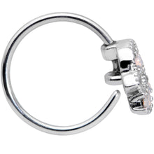 Load image into Gallery viewer, 20G 5/16 White Faux Opal UFO Nose Hoop