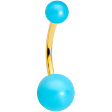 Load image into Gallery viewer, Aqua Gem Gold Tone Flower Pearly Belly Ring Set of 3
